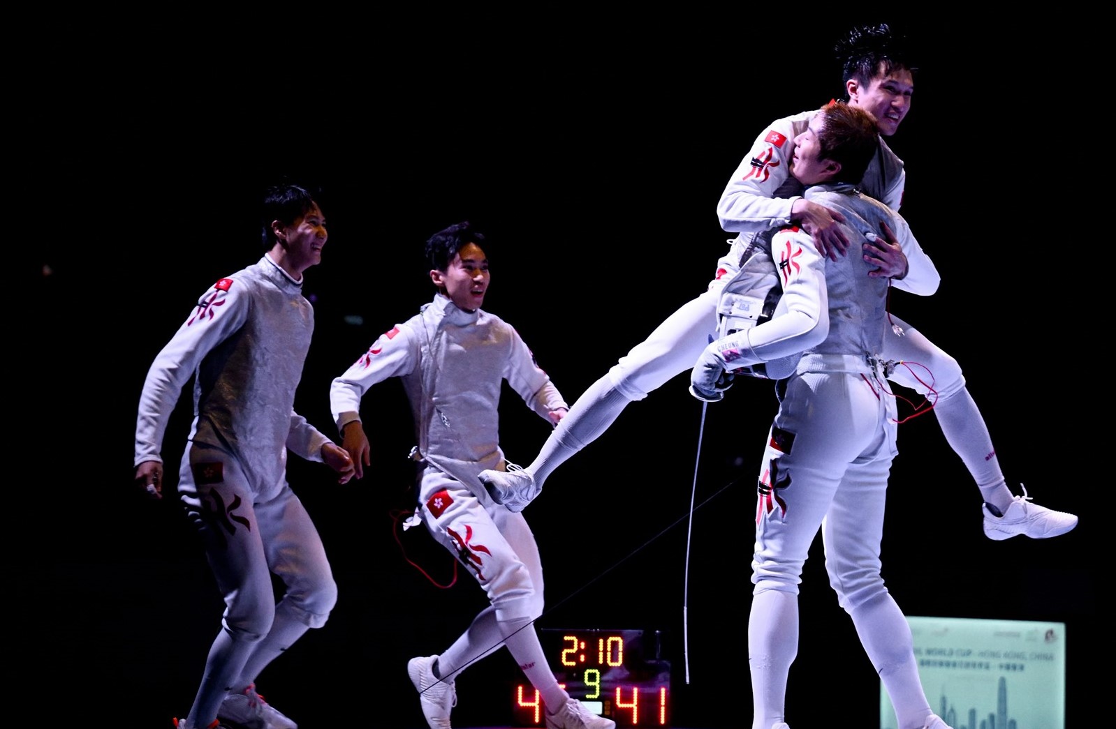 Team Hong Kong, China celebrates their victory over Italy in the final. (2024)