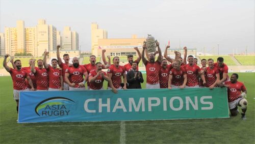Congrats to #HongKong rugby team on beating S. Korea 23-21 to retain the #AsiaRugbyChampionship title (July 9) and move another step closer to qualifying for #rugbyworldcup2023. Next qualification match against Tonga on July 23. https://t.co/ANRk55wu1M  Photo: @asiarugby https://t.co/sQpmnlwMOA