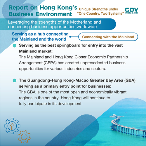 Wide open for business! Unveiling its "Report on Hong Kong's Business Environment: Unique Strengths under 'One Country, Two Systems'" yesterday (Jul 30), the Hong Kong SAR Government encouraged investors to capitalise on the city's dual advantage of having close links to both https://t.co/KaSvs4SGmE