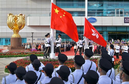 The Hong Kong Special Administrative Region marked the 29th Anniversary of its establishment on July 1 with a flag-raising ceremony at Golden Bauhinia Square. The occasion was celebrated with a performance by the Police Band, a rendition of the national anthem by a choir led by https://t.co/LWXFnuYEaD