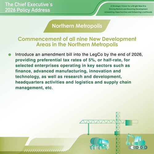 BREAKING: The #policyaddress2026 announces the development of three university towns in San Tin, Hung Shui Kiu and Ta Kwu Ling in the Northern Metropolis and commencement of all nine New Development Areas in the Northern Metropolis, creating ample space for the growth of Hong https://t.co/BYmnJtd4zK