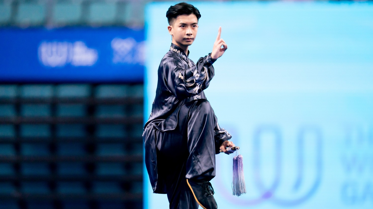 楊頌熹於成都舉行的第十二屆世界運動會武術男子太極拳太極劍全能項目奪金 (2025) 相片: 中國香港體育協會暨奧林匹克委員會